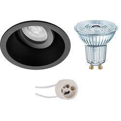 Foto van Led spot set - osram parathom par16 940 36d - pragmi zano pro - gu10 fitting - dimbaar - inbouw rond - mat zwart - 3.7w