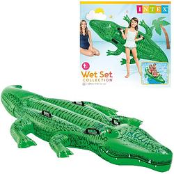 Foto van Intex opblaasbaar figuur mega krokodil ride-on - 203 x 114 cm