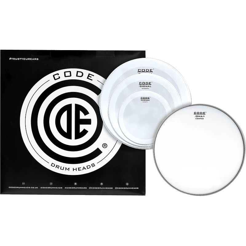 Foto van Code drum heads tpsigsmof signal fusion pack 10-12-14 inch smooth tomvellen + 14 inch coated snaredrumvel