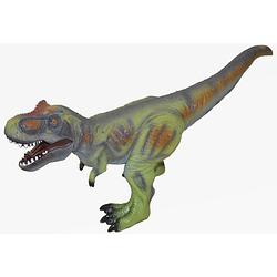 Foto van Grote groene plastic t-rex dinosaurus 63 cm speelgoed - speelfigurenset