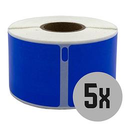 Foto van Dula dymo compatible labels - blauw - 99012 - s0722400 - adresetiketten - 5 rollen - 36 x 89 mm - 260 labels per rol