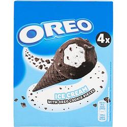 Foto van Oreo ice cream with cookie pieces 4 stuks 264g bij jumbo