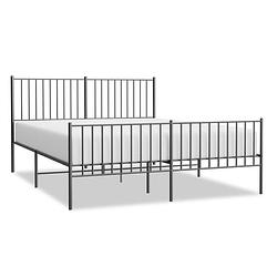 Foto van Vidaxl bedframe met hoofd- en voeteneinde metaal zwart 150x200 cm