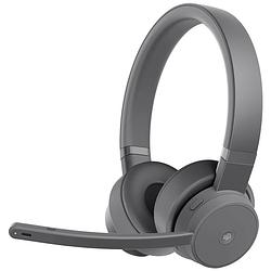 Foto van Lenovo go wireless anc on ear headset bluetooth stereo grijs noise cancelling volumeregeling, microfoon uitschakelbaar (mute)