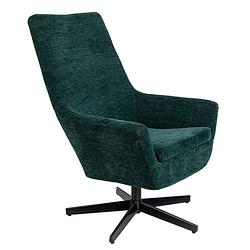 Foto van 24designs lyon fauteuil - ribstof - groen - zwart onderstel