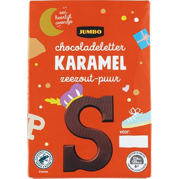 Foto van Jumbo chocoladeletter karamel zeezoutpuur s 65g