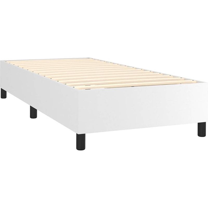 Foto van The living store boxspringbed - kunstleer - pocketvering - middelhard - huidvriendelijk - 203x83x118/128 cm