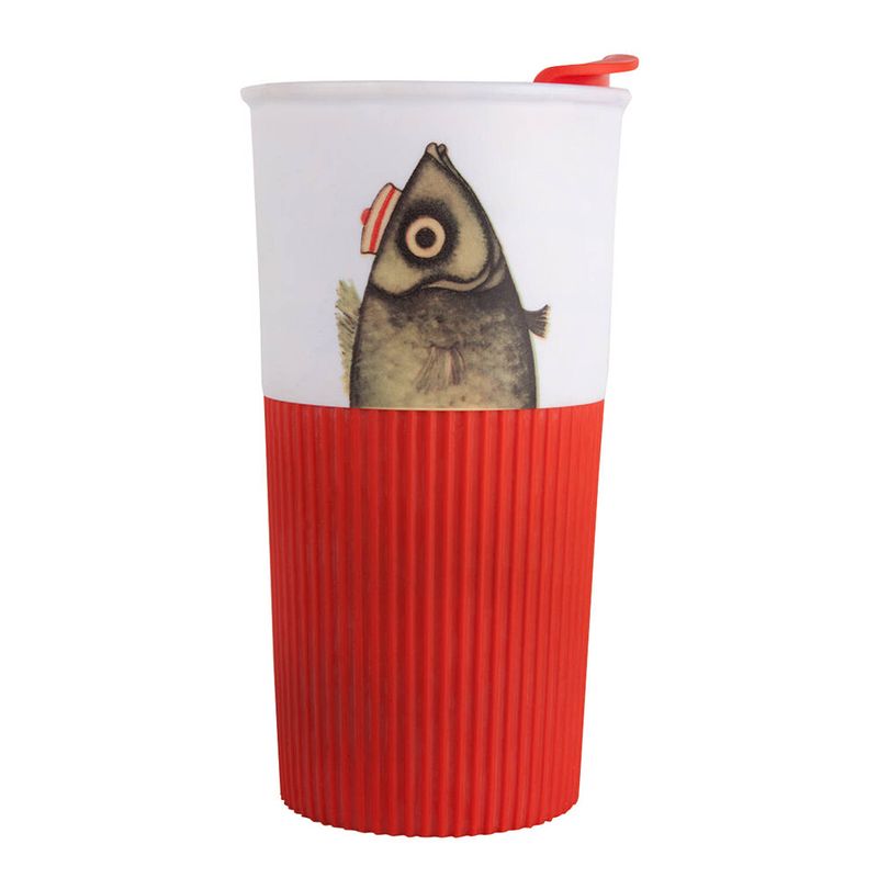 Foto van Biggdesign pistachio rode mok - onbreekbaar - reismok - travel mug - koffiemok - koffie to go - onbreekbaar