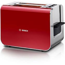 Foto van Bosch haushalt kompakt styline broodrooster met broodrekje rood