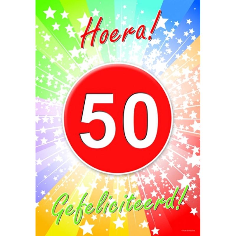 Foto van 2x stuks 50 jaar deurposter 59 x 42 cm verjaardag leeftijd feestartikelen - feestposters