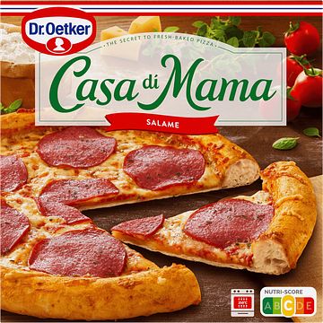 Foto van 2 voor € 6,00 | dr. oetker casa di mama pizza salami 390g aanbieding bij jumbo