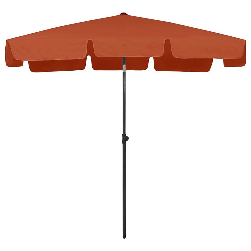 Foto van The living store strandparasol - terracotta - 200 x 125 cm - uv-beschermend en stabiel - polyester