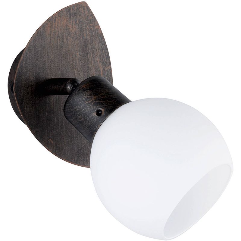 Foto van Led wandspot - trion frudo - 4w - e14 fitting - warm wit 3000k - rond - roestkleur - aluminium