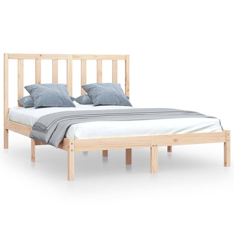 Foto van The living store bedframe massief grenenhout - 135x190cm - onbehandeld