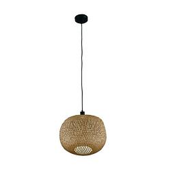 Foto van Dknc - hanglamp - bamboe - 38x38x35cm - bruin