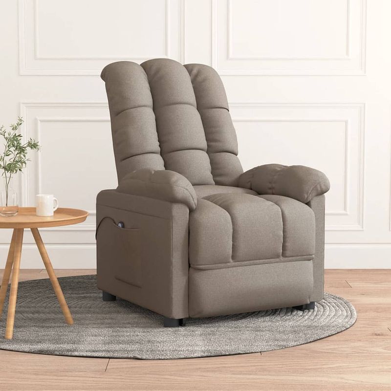 Foto van Vidaxl fauteuil verstelbaar elektrisch stof taupe