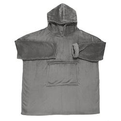 Foto van Casa di elturo flanellen fleece oversized hoodie plaid grijs - one size