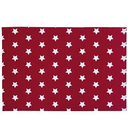 Foto van Clayre & eef placemat 6 stuks 48x33 spl - wit, rood - katoen