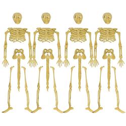 Foto van Halloween/horror skeletjes - 4x - wit - h9 cm - kunststof - halloween poppen