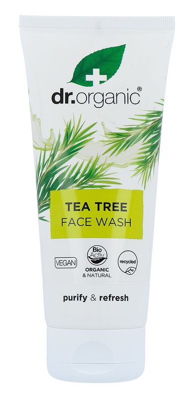 Foto van Dr organic tea tree face wash