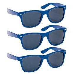 Foto van Hippe party zonnebrillen blauw volwassenen - 4 stuks - verkleedbrillen