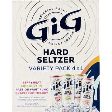 Foto van Gig hard seltzer variety pack 4 x 330ml bij jumbo