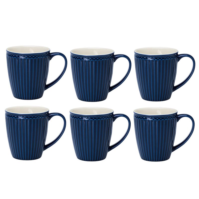 Foto van Greengate koffiemok alice donkerblauw 300 ml - 6 stuks