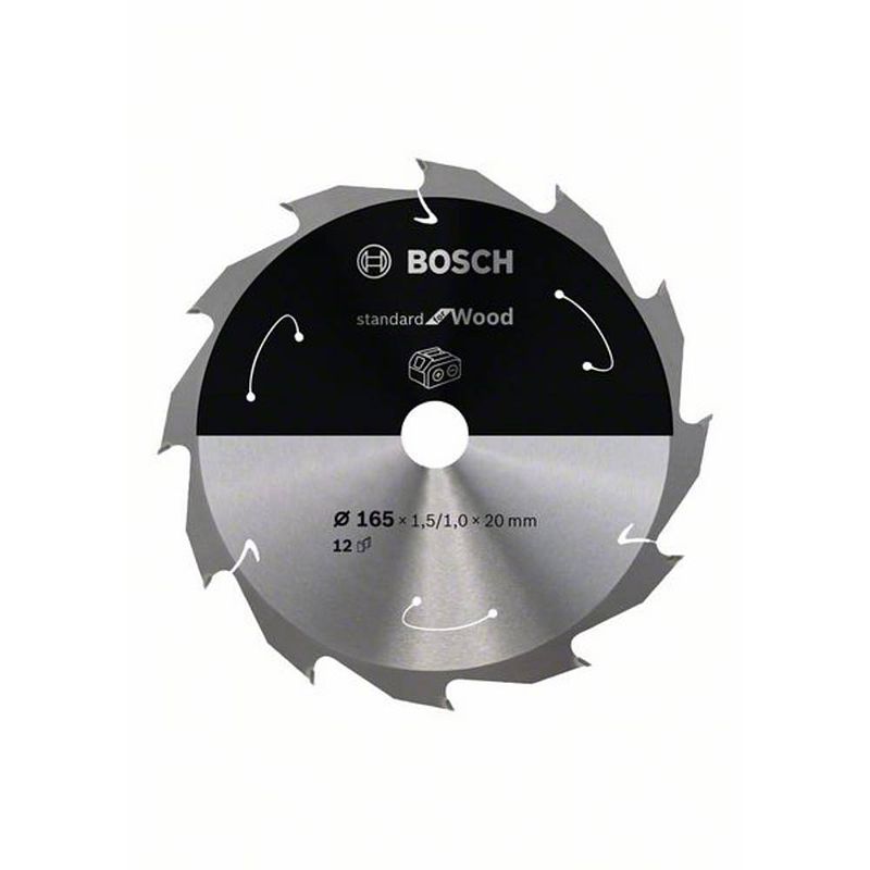 Foto van Bosch accessories bosch 2608837684 cirkelzaagblad 165 x 20 mm aantal tanden: 12 1 stuk(s)
