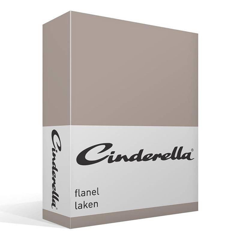 Foto van Cinderella flanel laken - 100% geruwde flanel-katoen - 1-persoons (160x260 cm) - taupe