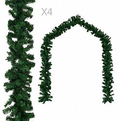 Foto van Vidaxl kerstslingers 4 st 270 cm pvc groen