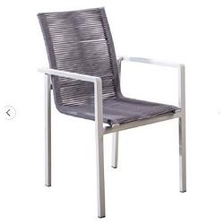 Foto van Yoi - ishi stackable dining chair alu white/rope light grey