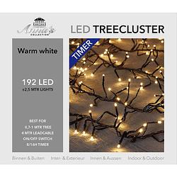 Foto van 1x clusterverlichting met timer en dimmer 192 leds warm wit 1 m - kerstverlichting kerstboom