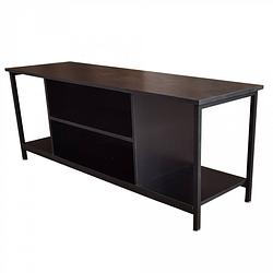 Foto van Tv meubel stoer - dressoir kast industrieel - 130 cm breed - zwart