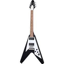 Foto van Epiphone kirk hammett 1979 flying v ebony elektrische gitaar met hard case