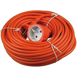 Foto van Verlengsnoer/kabel oranje 20 meter binnen/buiten - verlengsnoeren