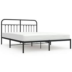 Foto van The living store klassiek bedframe - robuust metalen constructie - metalen latten en poten - extra opbergruimte -