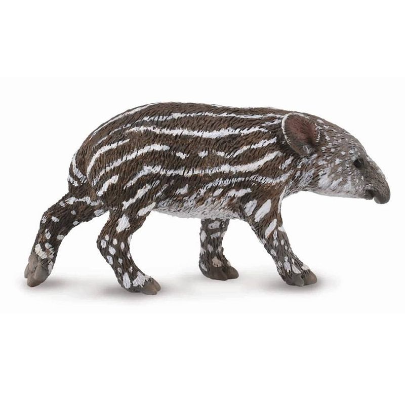 Foto van Collecta wilde dieren: tapir kalf 6 cm donkerbruin/wit