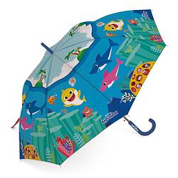 Foto van Pinkfong paraplu baby shark 48 cm polyester blauw/groen