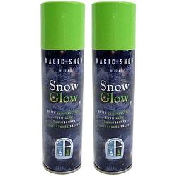 Foto van 2x glow in the dark sneeuw spray 150 ml - decoratiesneeuw