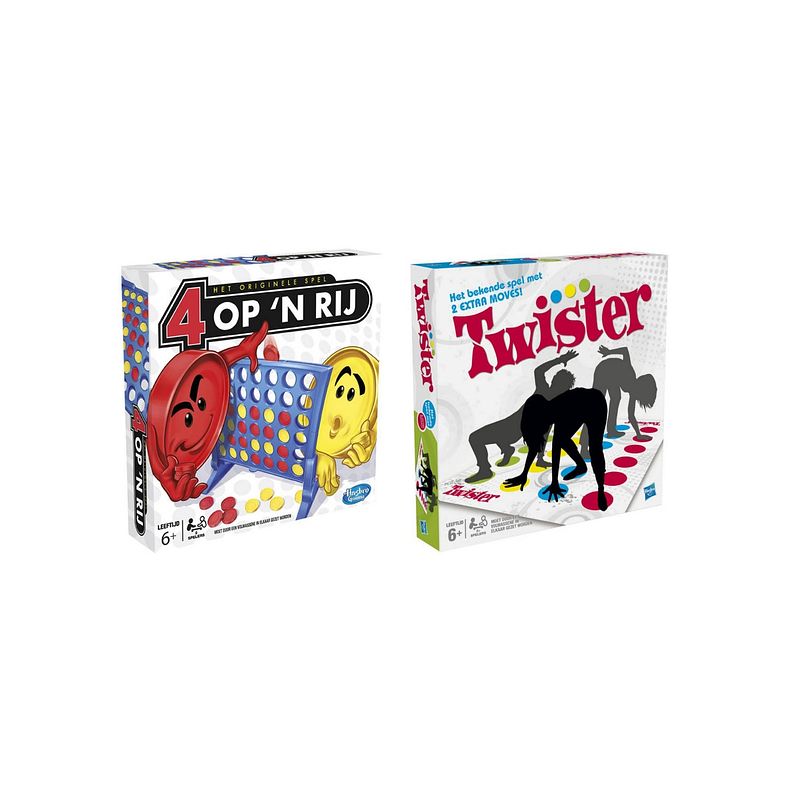 Foto van Spellenbundel - bordspel - 2 stuks - hasbro 4 op 'sn rij & hasbro twister