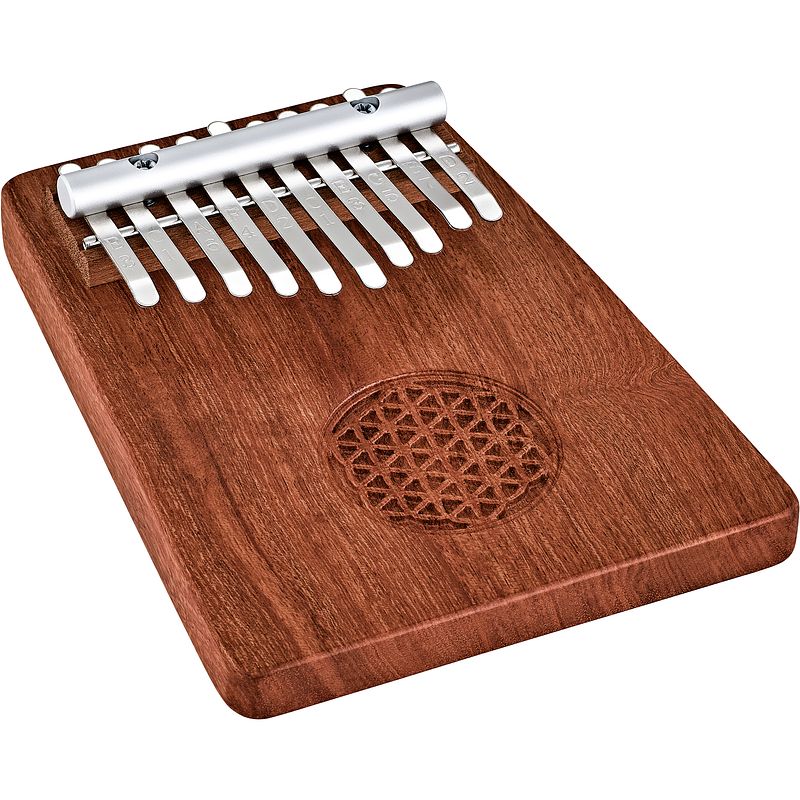 Foto van Meinl sonic energy solid kalimba 10 flower of life zambesi redwood