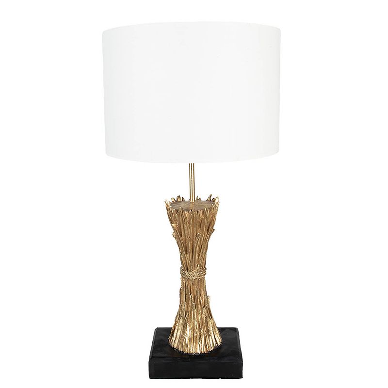 Foto van Haes deco - tafellamp - modern chic - zwart / goudkleurig lamp, ø 30x60 cm - bureaulamp, sfeerlamp