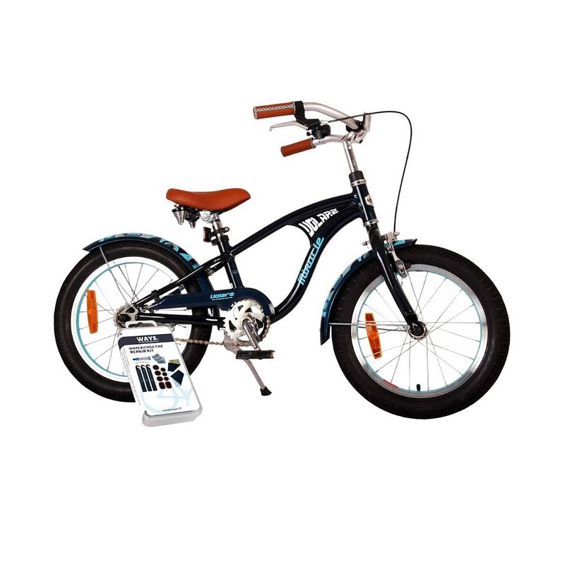 Foto van Volare kinderfiets miracle cruiser - 16 inch - mat blauw - inclusief ways bandenplakset