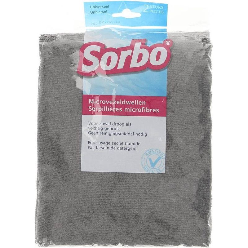 Foto van Sorbo - schoonmaakdoeken - microvezeldweil - 50x60cm - 2 stuks