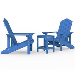 Foto van The living store adirondack tuinstoelen - aquablauw - hdpe - 73x83x92 cm