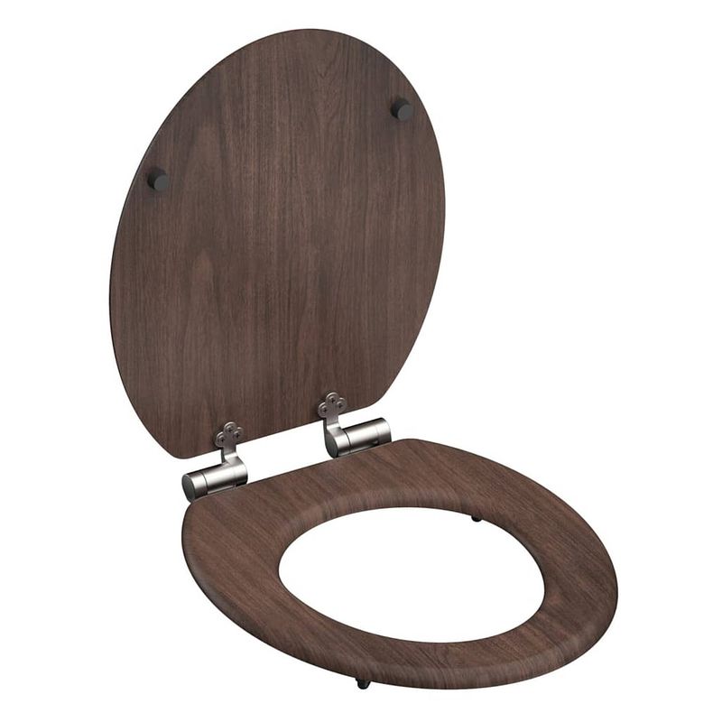 Foto van Schütte toiletbril soft-close dark wood mdf