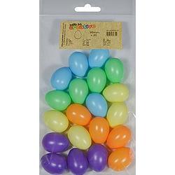 Foto van 20x gekleurde kunststof eieren decoratie 4 cm hobby - feestdecoratievoorwerp