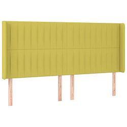 Foto van Vidaxl hoofdbord met randen 203x16x118/128 cm stof groen