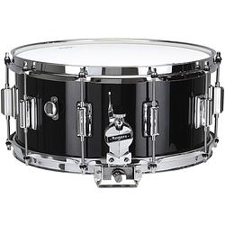 Foto van Rogers drums usa dyna-sonic beavertail black gloss lacquer 14 x 6.5 inch snaredrum