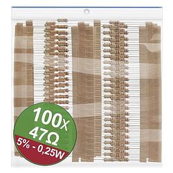 Foto van Quadrios 22p063 koolfilmweerstand assortiment 47 ω axiaal bedraad 0.25 w 5 % 1 set(s)